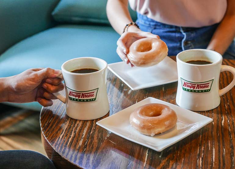 Original Glazed Doughnut and Signature Coffee from Krispy Kreme