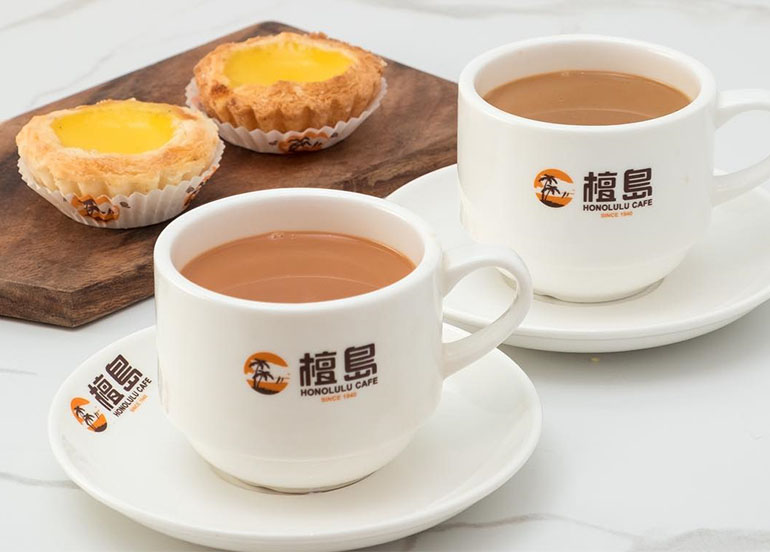 Egg Tart and Hong Kong Style Coffee from Honolulu HK Cafe
