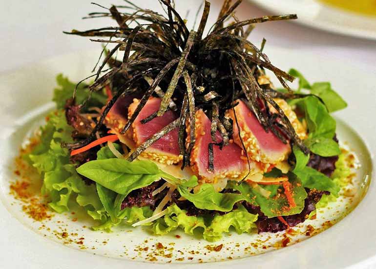 Seared Tuna Salad on Wasabi Vinaigrette Dressing by Top of the Citi by Chef Jessi