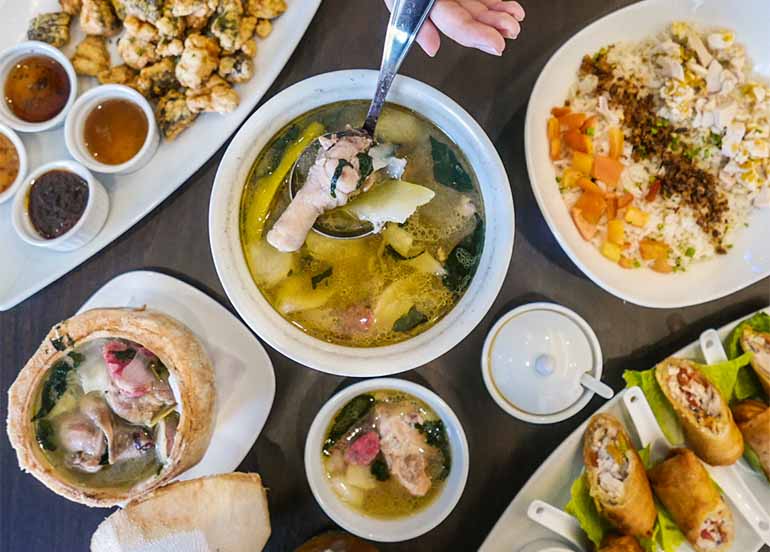 Chicken Binakol, Tinapa Roll, Tinapa Rice from Mesa