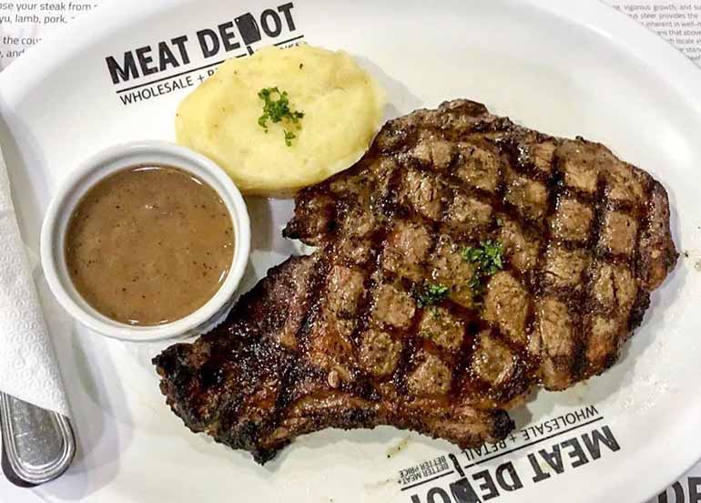 Grilled Rib Eye Angus Steak and Mashed Potatoes from Meat Depot