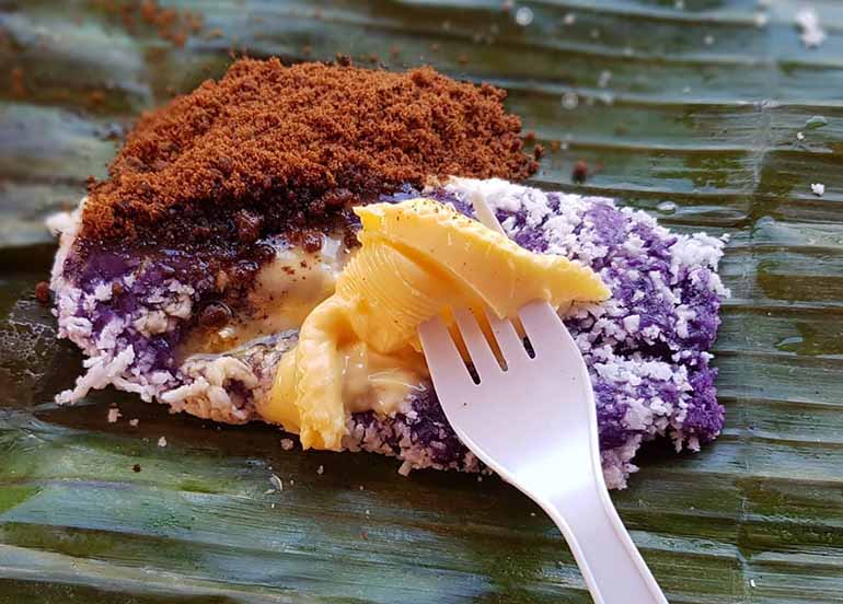 Solibao Restaurant Puto Bumbong with butter and desiccated coconut