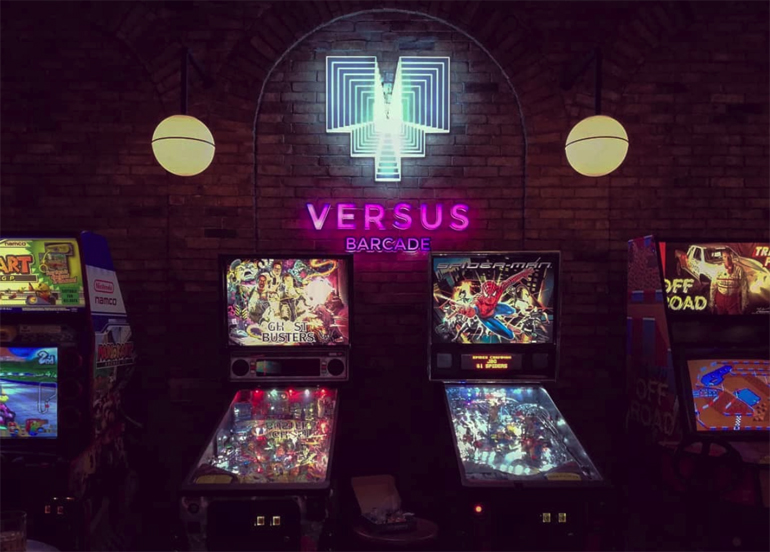 Versus Barcade Interior featuring arcade games