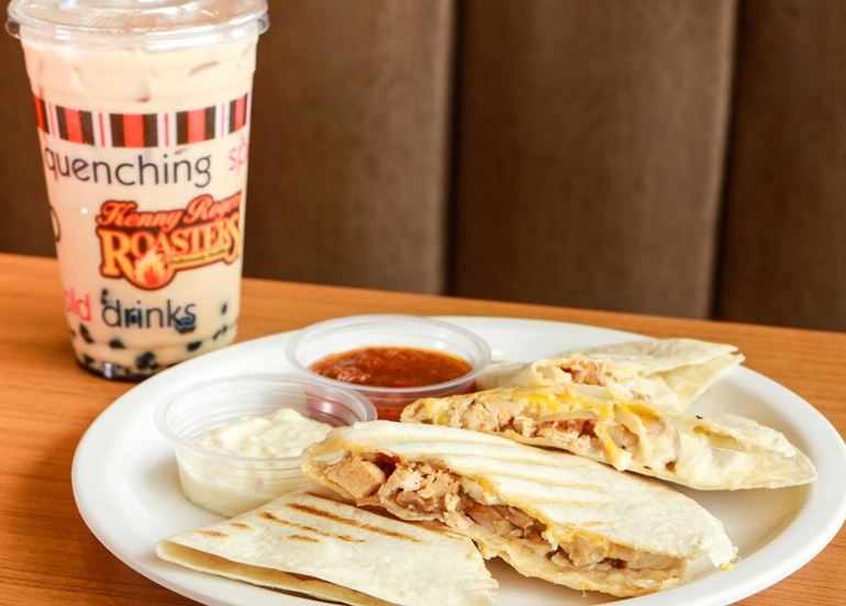 Quesadilla and Milk Tea from Kenny Rogers Roasters
