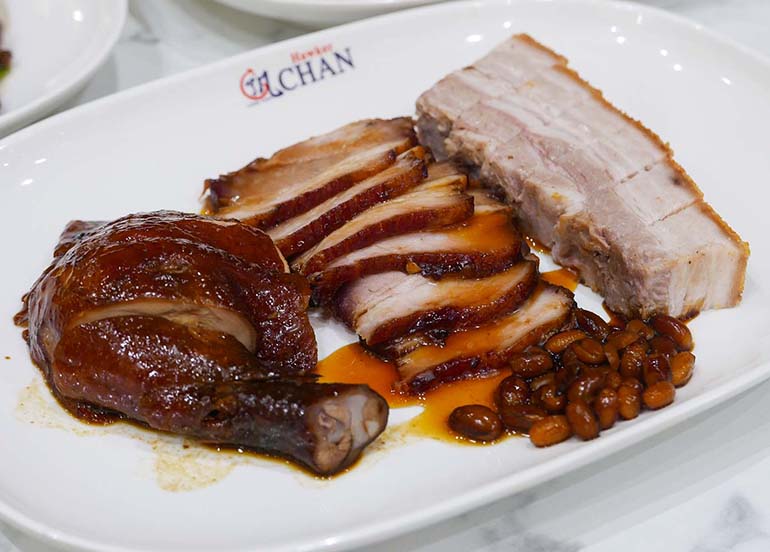 Soy Chicken, Char Siu, and Lechon Macau from Hawker Chan