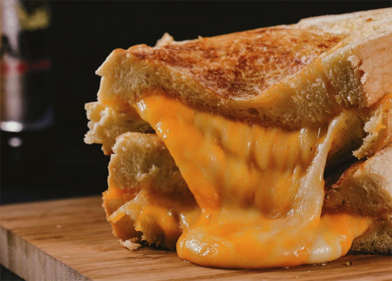 Grilled Four Cheese from The Fat Seed with melted cheese 