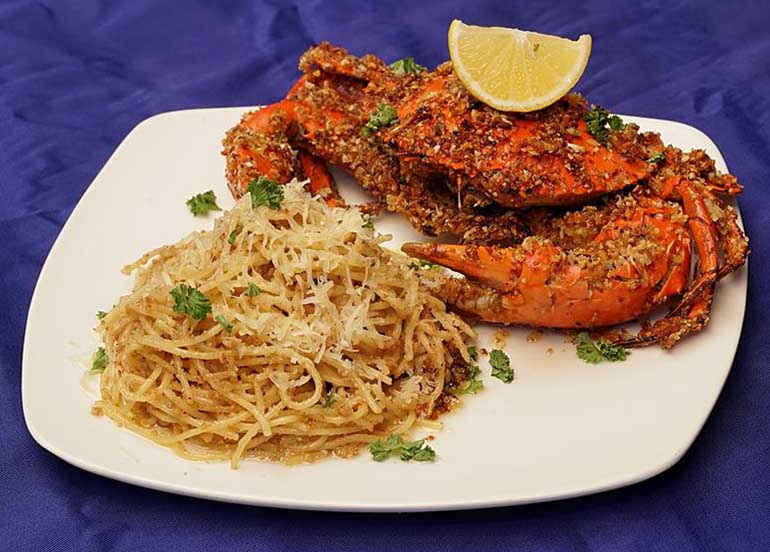Pasta and Crab from CYMA Greek Taverna