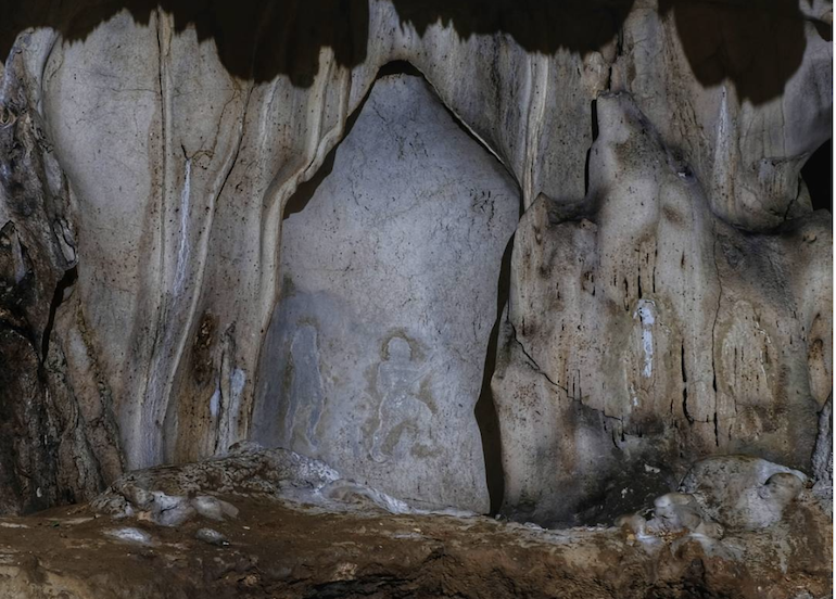 Mystical Cave Interior featuring rock formations