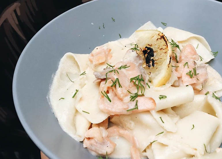 Fresh Pappardelle with a Smoked Salmon Cream Sauce from Spoon eat + drink