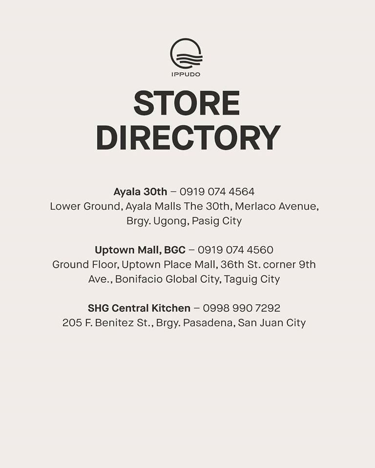 Store Directory Ippudo Philippines