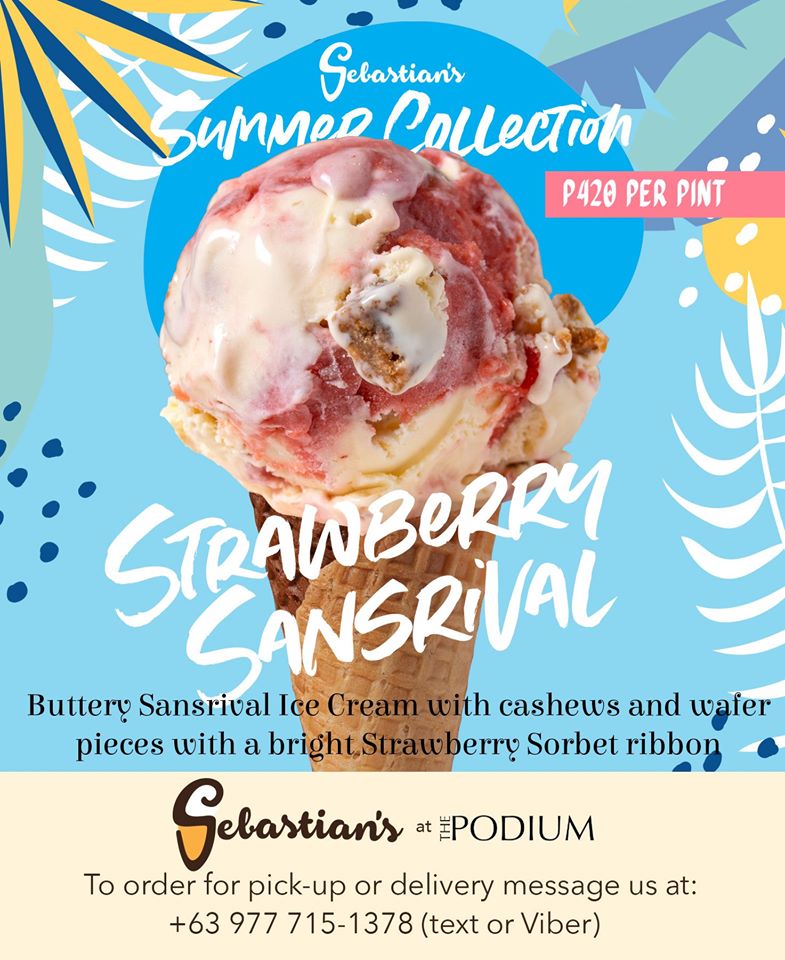 Strawberry Sans Rival Ice Cream from Sebastian's Ice Cream