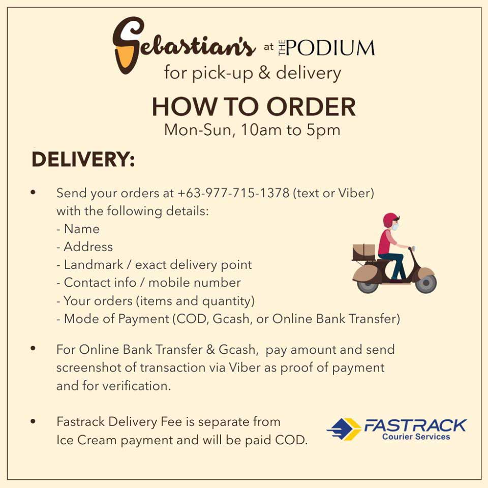 How to Delivery Poster from Sebastian's Ice Cream