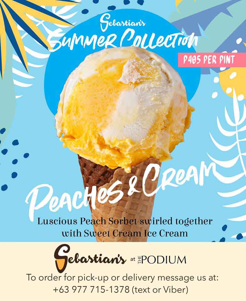 Peaches and Cream Ice Cream from Sebastian's Ice Cream