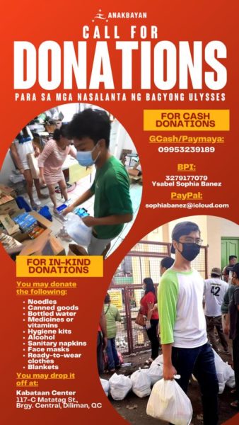 Anakbayan donation poster
