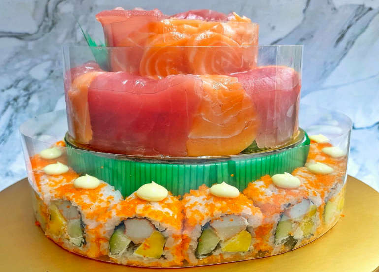 Salmon HQ sushi cake