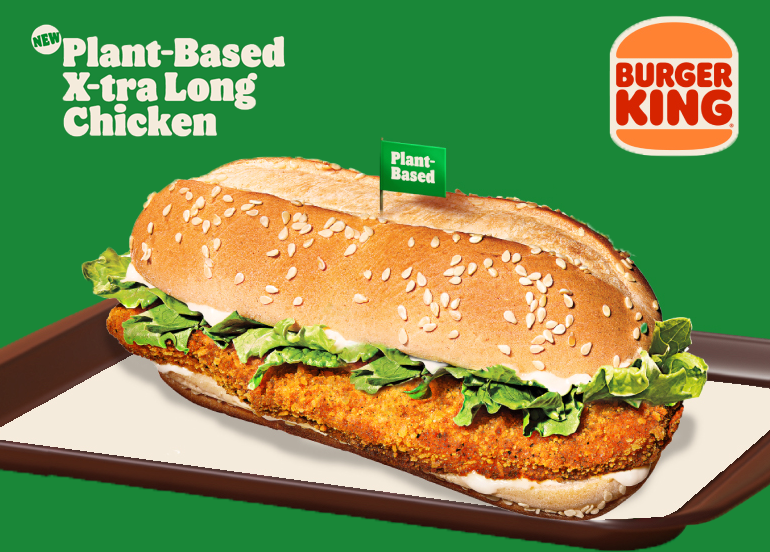 burger king plant-based x-tra long chicken
