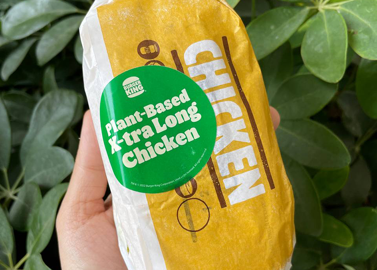 burger king plant-based x-tra long chicken