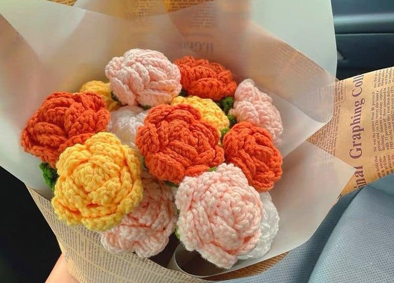 Crochet bouquet happy string crafts