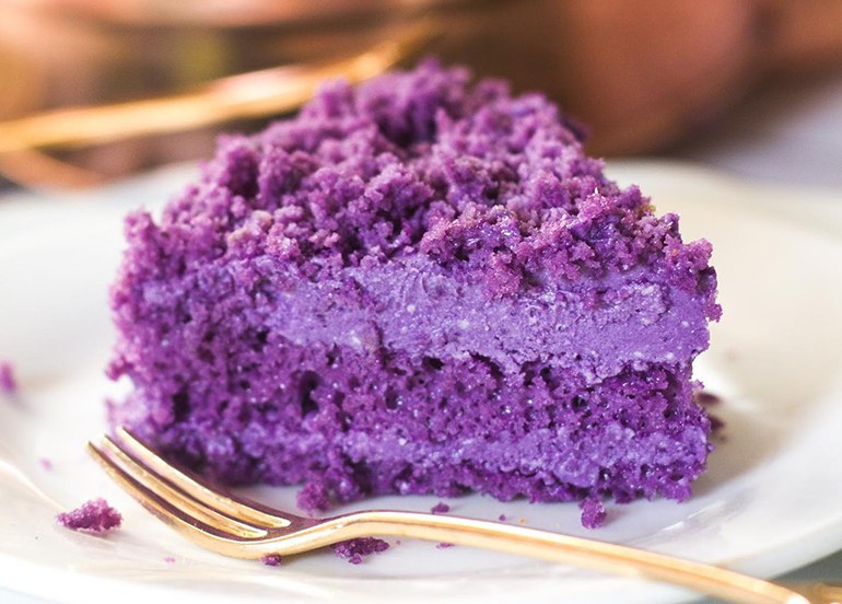 creating passiong by chef jeng d vegan ube cake in tin