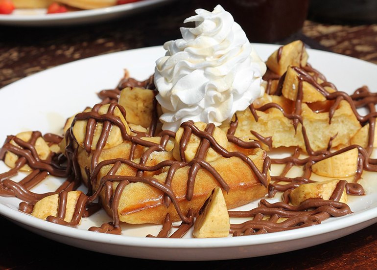 single origin banana nutella waffles