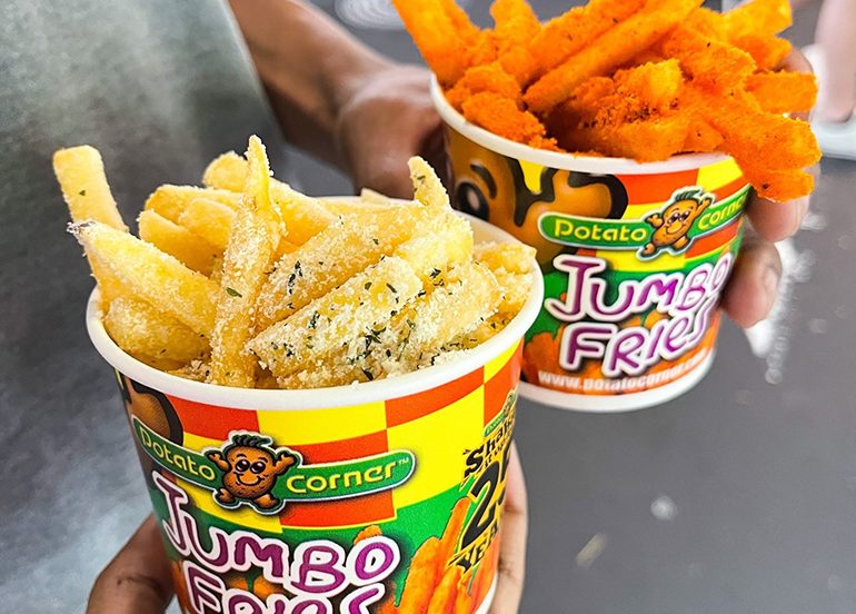 jumbo potato corner flavored fries