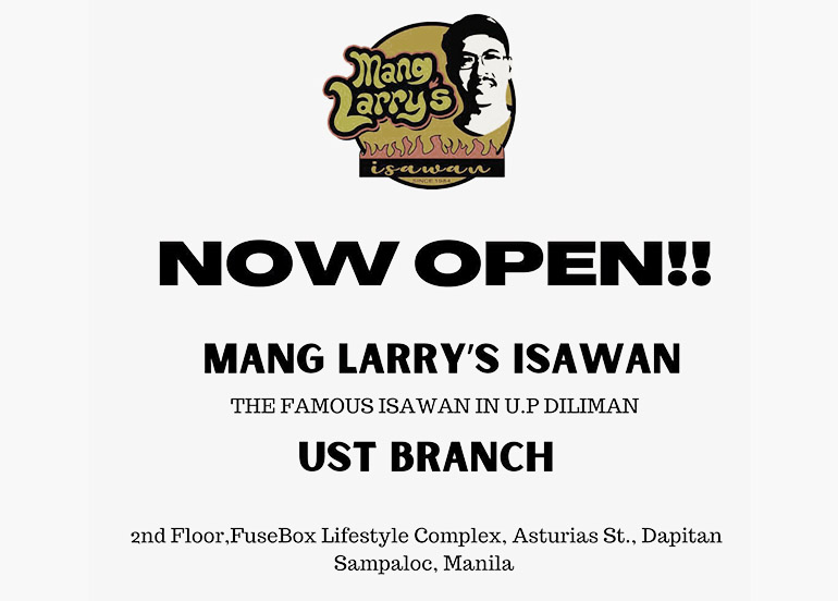 Announcement Mang Larry's Isawan UP